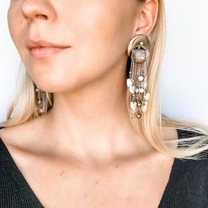 Vintage Avant Garde Clip-On Drop Earrings